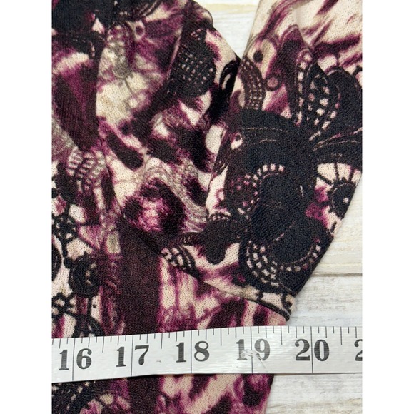 Easywear by Chicos Womens  Open Front   Cardigan size 1(U.S. 8) wine, black EUC - Picture 4 of 5